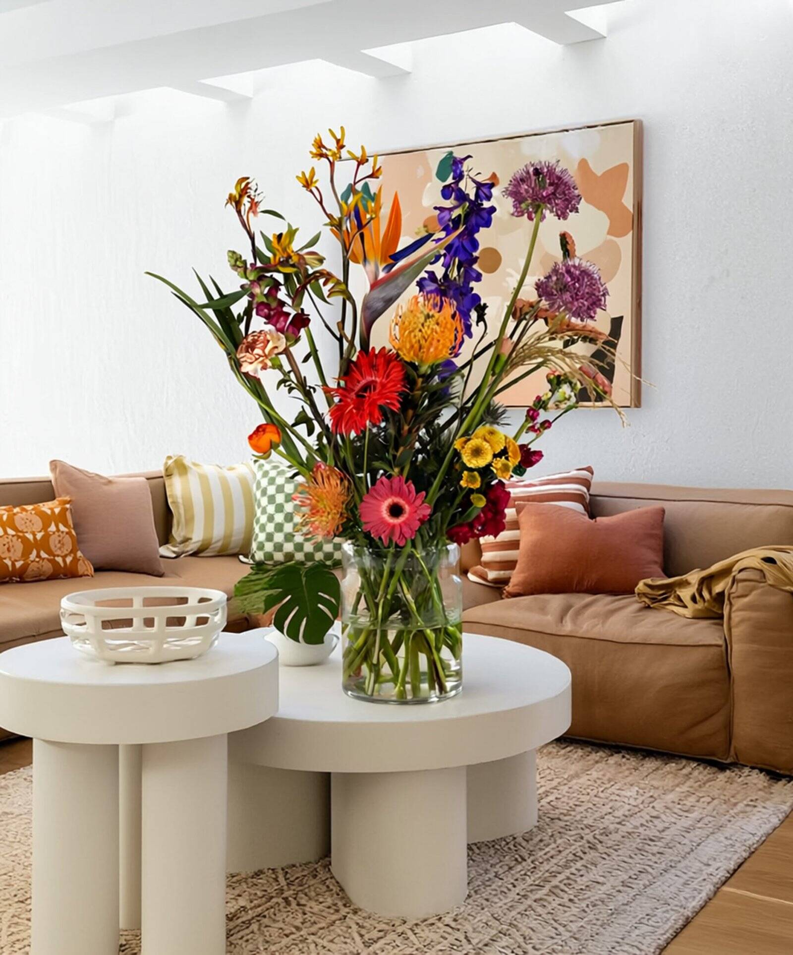 veldboeket bloemenabonnement bont interieur