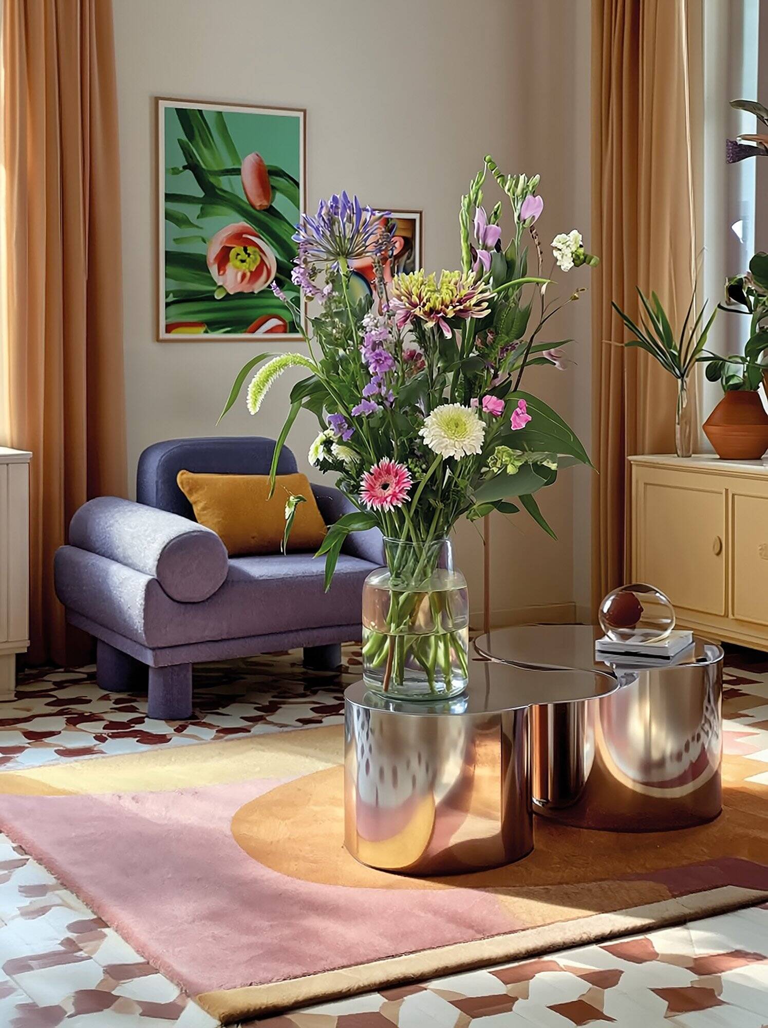 retro interieur koele kleuren