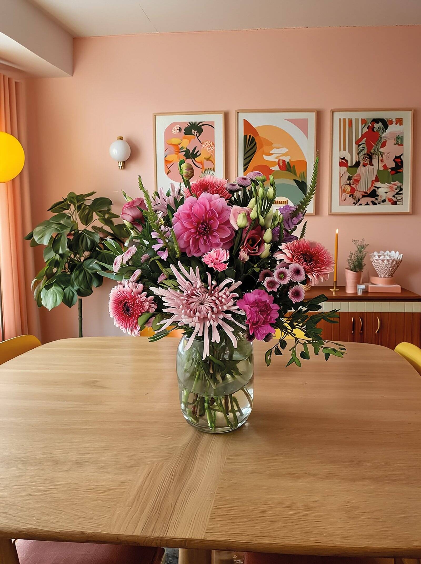 kleurrijk interieur roze